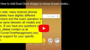 Dual Clock Widget Android - Turner Time Management, LLC